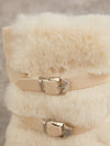 Chic Furry Platform Boots with Buckle Straps for Women - Ultimate Comfort and Style