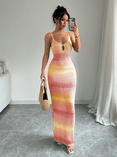 Chic Ombre Bodycon Sleeveless Summer Dress for Effortless Style