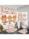 Festive Holiday Bathroom Set: Waterproof Shower Curtain, 12 Hooks, and Non-Slip Mats for a Complete Christmas Makeover!