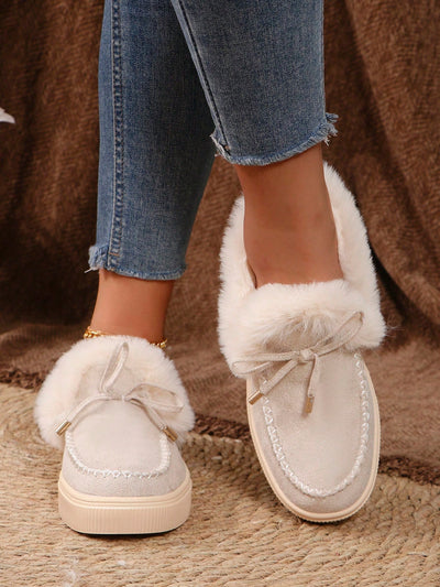 Cozy Chic: Retro Thick-Sole Waterproof Fleece-Lined Short Snow Boots for Winter