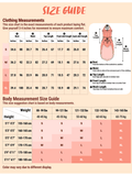 Size chart for women’s pirate costume dress in S through XL