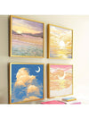 Celestial Harmony: 4-Piece Canvas Wall Art Set Featuring Sun and Moon Designs