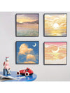 Celestial Harmony: 4-Piece Canvas Wall Art Set Featuring Sun and Moon Designs