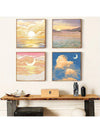 Celestial Harmony: 4-Piece Canvas Wall Art Set Featuring Sun and Moon Designs