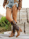 Chic Western Embroidered Cowgirl Boots - Perfect for Fall & Holiday Style