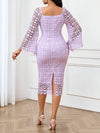 Elegant Purple Lace Masquerade Ball Dress - Perfect for Fall Weddings and Special Occasions