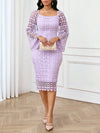 Elegant Purple Lace Masquerade Ball Dress - Perfect for Fall Weddings and Special Occasions