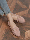 Chic Comfort: Women's Pointed Toe Flat Ballet Shoes with Metallic Strap