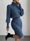 Chic Elegance: Solid Color Turtleneck Slim-Fit Sweater Dress for Autumn & Winter