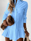 Effortless Elegance: Casual Button-Up Shirt Dress with Foldable Collar