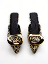 Chic Leopard Print Flat Mules with Gold Hardware for Effortless Daily Style