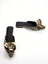 Chic Leopard Print Flat Mules with Gold Hardware for Effortless Daily Style