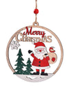 Joyful Wooden Hollow Christmas Ornaments - Set of 4 for a Festive Holiday