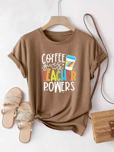 Teacher Power Sunflower Tee: Casual Short Sleeve T-Shirt for Inspiring Educators