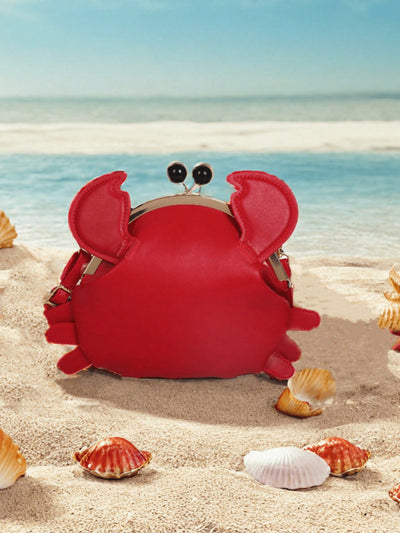 Whimsical Crab Kiss-Lock Crossbody Bag - Fun & Playful Novelty Accessory!