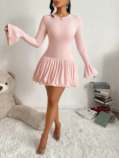 Chic Pink Mini Cocktail Dress for Winter Celebrations - Perfect for Prom and Weddings