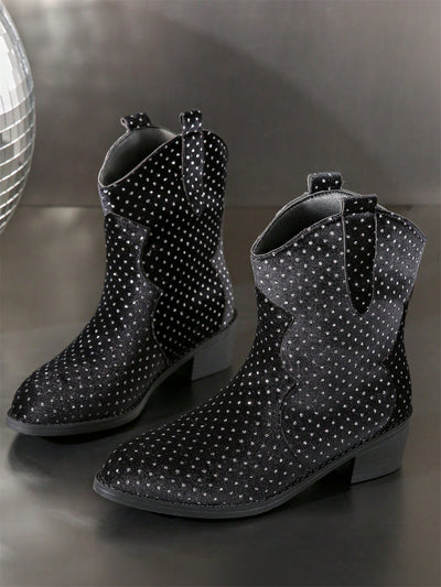 Chic Minimalist Ankle Boots with Glitter Detail – Comfortable, Anti-Slip, and Versatile Style