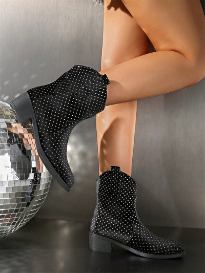 Chic Minimalist Ankle Boots with Glitter Detail – Comfortable, Anti-Slip, and Versatile Style