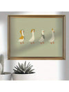 Whimsical Geese Parade Canvas Art Print - Charming Frameless Decor for Home and Office