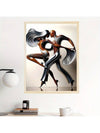 Abstract Tango Dance Canvas Art - Stylish High-Heeled Dancers Poster for Modern Home Decor