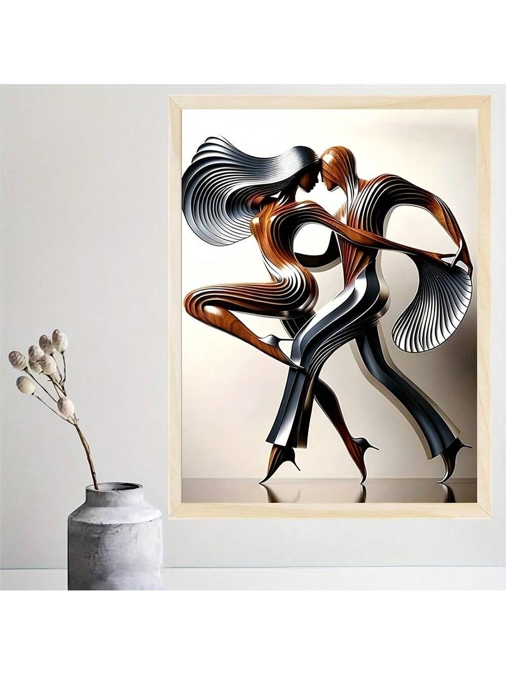 Enhance your modern home with our Abstract Tango Dance Canvas Art featuring stylish high-heeled dancers. With its vibrant abstract design, this poster adds a touch of elegance and sophistication to any room. Show off your love for dance and elevate your home decor with this unique piece.
