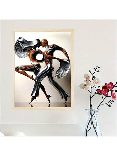 Abstract Tango Dance Canvas Art - Stylish High-Heeled Dancers Poster for Modern Home Decor