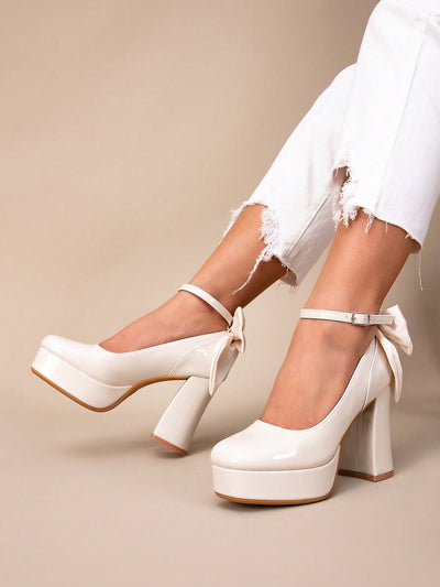 Chic Bowknot Peep-Toe Platform Heels - Perfect for Parties & Weddings