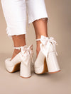 Chic Bowknot Peep-Toe Platform Heels - Perfect for Parties & Weddings