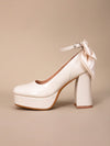 Chic Bowknot Peep-Toe Platform Heels - Perfect for Parties & Weddings