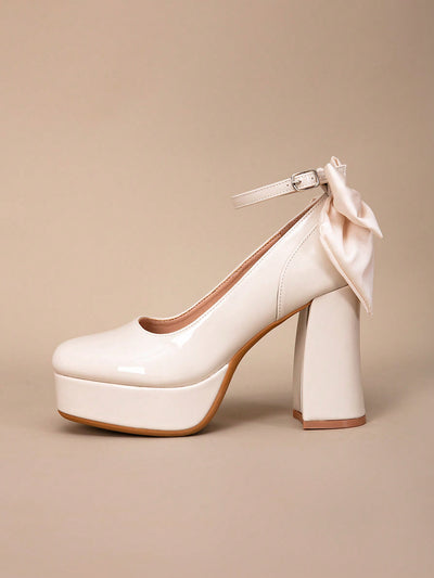 Chic Bowknot Peep-Toe Platform Heels - Perfect for Parties & Weddings