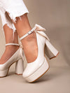 Chic Bowknot Peep-Toe Platform Heels - Perfect for Parties & Weddings