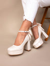 Chic Bowknot Peep-Toe Platform Heels - Perfect for Parties & Weddings