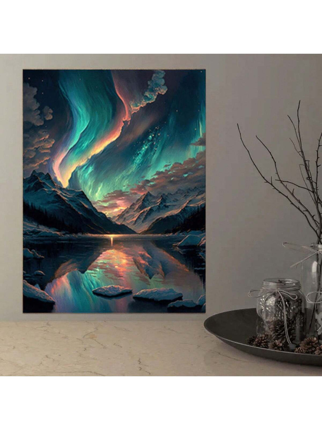 Transform your living room, bedroom, or office with our Vintage Aurora Borealis Canvas Print. This colorful wall art boasts a stunning depiction of the Northern Lights, adding a touch of elegance and tranquility to any space. Made with high-quality materials, this canvas print is perfect for those looking to elevate their home or work environment.