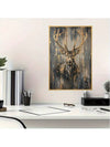 Elegant Framed Abstract Deer Canvas Art – Luxurious Wall Décor for Living Room and Bedroom