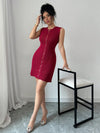 Chic Comfort: Women's Solid Color Front Zipper Sleeveless Sweater Dress