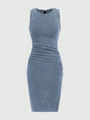 Chic and Edgy: Solid Color Sleeveless Punk Dress for Fashion-Forward Women