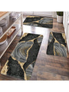 Elegant Black Marble Anti-Slip Mat: Versatile Bathroom, Kitchen, and Home Decor