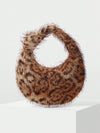 Chic Leopard Print Faux Fur Puffy Handbag – Elevate Your Style