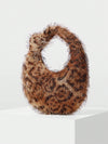 Chic Leopard Print Faux Fur Puffy Handbag – Elevate Your Style