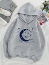 Cosmic Comfort: Women's Star & Moon Pattern Hoodie