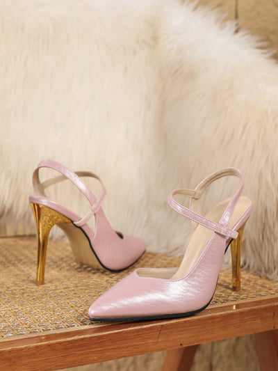 Chic Hollow Stiletto Sandals: Pointed Toe One-Strap High Heels for Summer