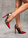 Chic Leopard Print High Heel Pumps with Patent Leather Detail