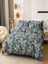 Cozy Leaves Printed 3-Piece Brushed Polyester Bedding Set - Duvet Cover & Pillow Cases