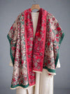 Chic Floral Jacquard Knit Shawl Scarf - Cozy Cashmere Feel for Autumn & Winter