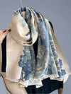 Chic Floral Jacquard Knit Shawl Scarf - Cozy Cashmere Feel for Autumn & Winter