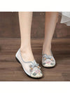 Chic Retro Embroidered Net Cloth Flats - Breathable Versatile Women's Shoes