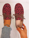 Wildly Comfortable: Leopard Print Lace-Up Jelly Casual Flats for Women