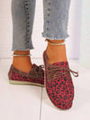 Wildly Comfortable: Leopard Print Lace-Up Jelly Casual Flats for Women