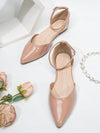 Chic Comfort: Plus Size Pink Pointed-Toe Flat Sandals with Anti-Slip Design for All Seasons