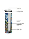 Stylish Sky Print Insulated Water Cup - 20oz Stainless Steel Tumbler with Straw & Brush